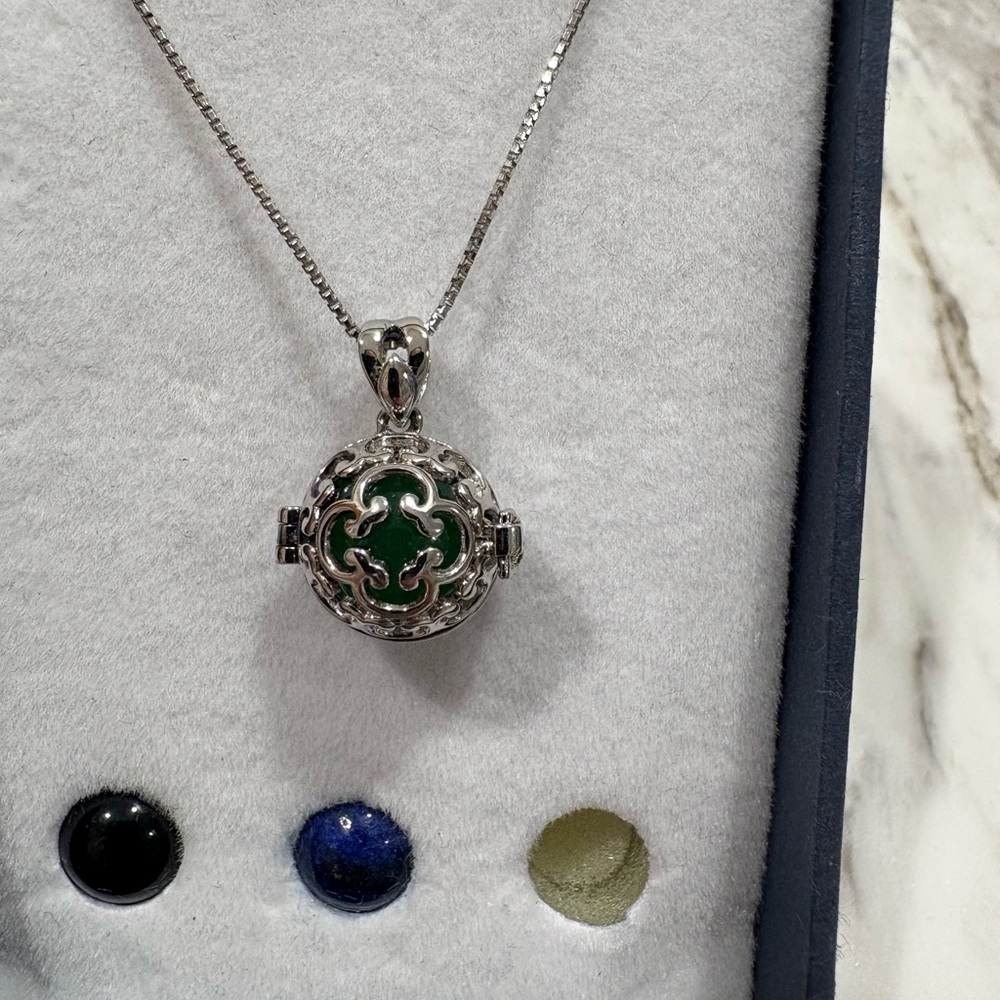 New Chakra Stone Locket Cage Necklace - Picture 6 of 10